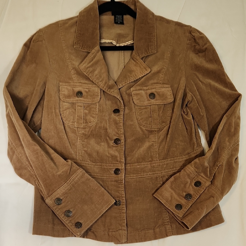 JK LA Womens Tan Corduroy Blazer Size Medium